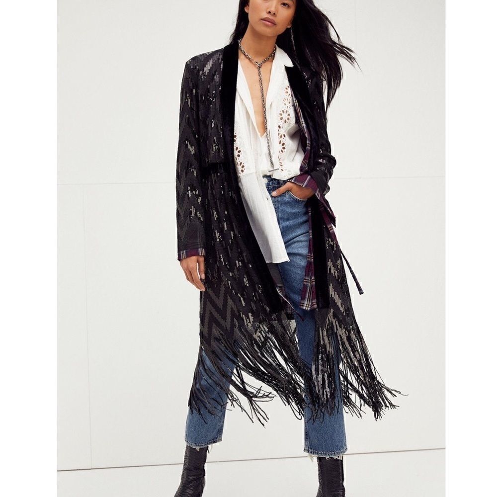 New Free People Stardust Sequin Duster